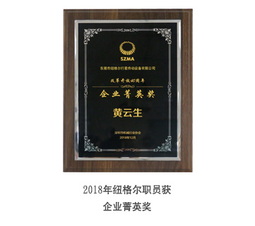 紐格爾行星減速機廠家榮譽證書